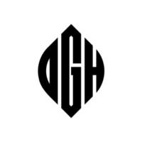 ogh cirkel letter logo-ontwerp met cirkel en ellipsvorm. ogh ellipsletters met typografische stijl. de drie initialen vormen een cirkellogo. ogh cirkel embleem abstracte monogram brief mark vector. vector