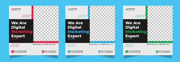 digitale marketing social media post, business marketing flyer ontwerp gratis vector