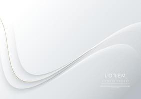 abstracte 3d witte gebogen achtergrond met kopie ruimte voor tekst. luxe stijl sjabloonontwerp. vector illustratie
