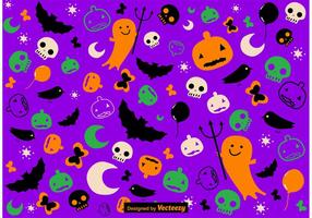 Leuke Hand Getekende Halloween Patroon Vector