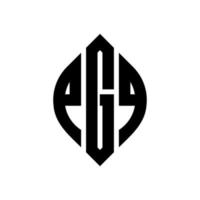 pgq cirkel letter logo-ontwerp met cirkel en ellipsvorm. pgq ellipsletters met typografische stijl. de drie initialen vormen een cirkellogo. pgq cirkel embleem abstracte monogram brief mark vector. vector
