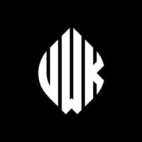 uwk cirkel letter logo ontwerp met cirkel en ellipsvorm. uwk ellipsletters met typografische stijl. de drie initialen vormen een cirkellogo. uwk cirkel embleem abstracte monogram brief mark vector. vector