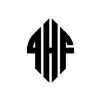 qhf cirkel letter logo ontwerp met cirkel en ellipsvorm. qhf ellipsletters met typografische stijl. de drie initialen vormen een cirkellogo. qhf cirkel embleem abstracte monogram brief mark vector. vector