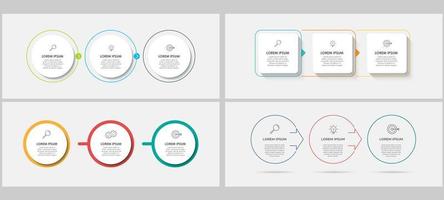 zakelijke infographics set bundel met 3 opties of stappen vector