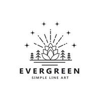 grenen groen spar hemlock bos pijnbomen vintage retro hipster lijntekeningen logo ontwerp vector