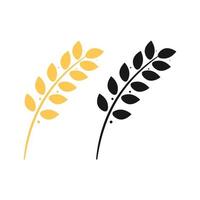 oren van tarwe plant spikelets, gerst of rogge vector visuele grafische pictogrammen, ideaal voor broodverpakkingen, bieretiketten enz. platte vectorillustratie geïsoleerd op een witte achtergrond.