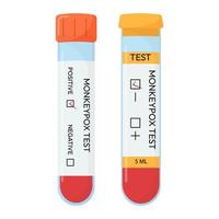 bloedmonsterbuis voor test op apenpokkenvirus. positieve of negatieve test. test systemen.