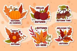 natuur herfst bloemen sticker vector