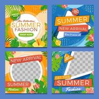 kleurrijk oranje blauw zomer nieuwe aankomst mode social media post vector