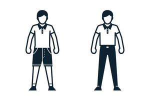 mensen, man, mode, kleding pictogrammen met witte achtergrond vector