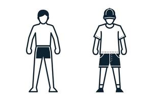 mensen, man, mode, kleding pictogrammen met witte achtergrond vector