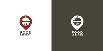 voedsel pin locatie logo vector premium