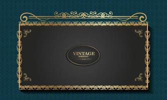 vintage achtergrond met gouden patroon ornament frame, vectorillustratie vector