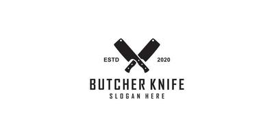 slagersmes logo ontwerp embleem vector