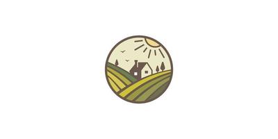 groene boerderij logo's vector embleem