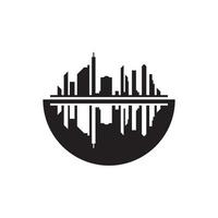 moderne stad skyline vector pictogram achtergrond