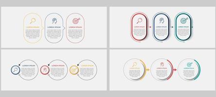 zakelijke infographics set bundel met 3 opties of stappen vector