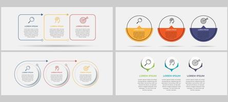 zakelijke infographics set bundel met 3 opties of stappen vector