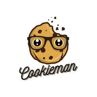 geek cookie karakter, ontwerpelement voor logo, poster, kaart, banner, embleem, t-shirt. vector illustratie