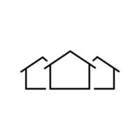 huis pictogrammen. basiselementen. bewerkbare vector. platte pictogram in de vorm van zwarte lijnen op een witte achtergrond. huissymbool in eps10 vector