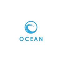 blauwe oceaan golven logo vector