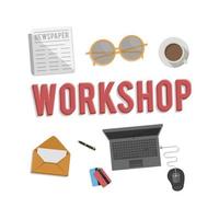 zakelijke workshop ontwerp op witte achtergrond vector