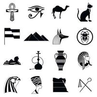 egypte pictogrammen zwart vector