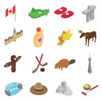 canada isometrische 3d iconen set vector