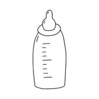 hand getrokken babyfles vectorillustratie. doodle fles voor baby's vector