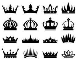 kronen silhouet set vector