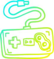 koude gradiënt lijntekening cartoon game controller vector