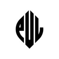 pvl cirkel letter logo ontwerp met cirkel en ellipsvorm. pvl ellipsletters met typografische stijl. de drie initialen vormen een cirkellogo. pvl cirkel embleem abstracte monogram brief mark vector. vector