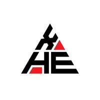 xhe driehoek brief logo ontwerp met driehoekige vorm. xhe driehoek logo ontwerp monogram. xhe driehoek vector logo sjabloon met rode kleur. xhe driehoekig logo eenvoudig, elegant en luxueus logo.