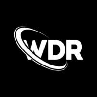 wdr-logo. wdr brief. wdr brief logo ontwerp. initialen wdr-logo gekoppeld aan cirkel en monogram-logo in hoofdletters. wdr typografie voor technologie, business en onroerend goed merk. vector