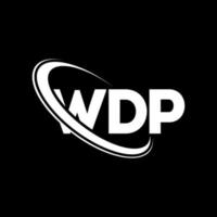 wdp-logo. wdp brief. wdp brief logo ontwerp. initialen wdp logo gekoppeld aan cirkel en monogram logo in hoofdletters. wdp typografie voor technologie, business en onroerend goed merk. vector