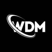 wdm-logo. wdm brief. wdm brief logo ontwerp. initialen wdm-logo gekoppeld aan cirkel en monogram-logo in hoofdletters. wdm typografie voor technologie, business en onroerend goed merk. vector
