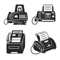 fax iconen set, eenvoudige stijl vector