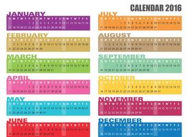 Kalender Banner Vectoren 2016