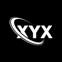 xyx-logo. xyx brief. xyx brief logo ontwerp. initialen xyx logo gekoppeld aan cirkel en hoofdletter monogram logo. xyx typografie voor technologie, zaken en onroerend goed merk. vector