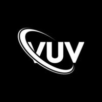vuv-logo. vv brief. vuv brief logo ontwerp. initialen vuv logo gekoppeld aan cirkel en monogram logo in hoofdletters. vuv typografie voor technologie, business en onroerend goed merk. vector