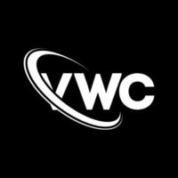 vwc-logo. vwc brief. vwc brief logo ontwerp. initialen vwc logo gekoppeld aan cirkel en hoofdletter monogram logo. vwc typografie voor technologie, business en onroerend goed merk. vector