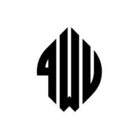 qwu cirkel letter logo ontwerp met cirkel en ellipsvorm. qwu ellipsletters met typografische stijl. de drie initialen vormen een cirkellogo. qwu cirkel embleem abstracte monogram brief mark vector. vector