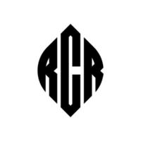 rcr cirkel letter logo ontwerp met cirkel en ellipsvorm. rcr ellipsletters met typografische stijl. de drie initialen vormen een cirkellogo. rcr cirkel embleem abstracte monogram brief mark vector. vector
