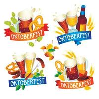 oktoberfest banner set, isometrische stijl vector