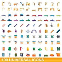 100 universele iconen set, cartoon stijl vector