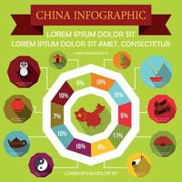 china infographic elementen, vlakke stijl vector