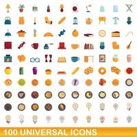 100 universele iconen set, cartoon stijl vector