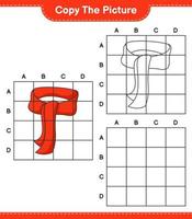 kopieer de afbeelding, kopieer de afbeelding van de sjaal met rasterlijnen. educatief kinderspel, afdrukbaar werkblad, vectorillustratie vector