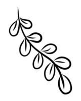 geïsoleerd op een witte achtergrond contour tekening van een plant leaf vector