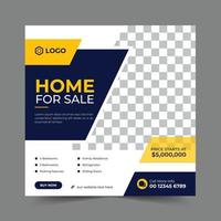 elegant huis te koop social media post banner of onroerend goed vierkante flyer sjabloonontwerp en webbanner header vector